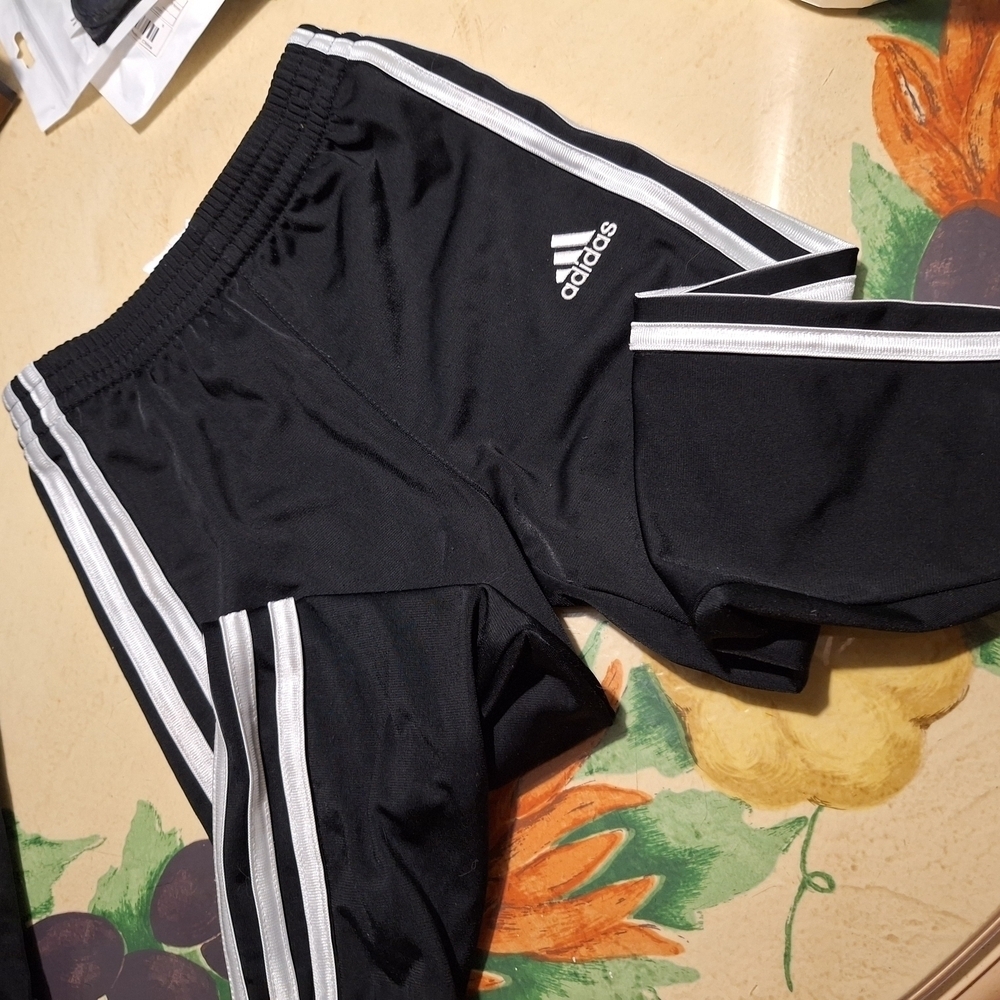 adidas Black Sweatpants & Joggers with White Stripes